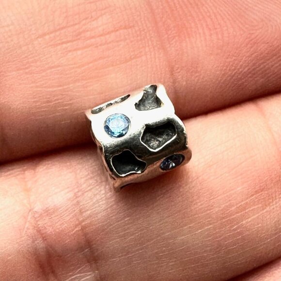 Pandora Blue Crystal Pond Charm 925 ALE Sterling Silver - Picture 2 of 3